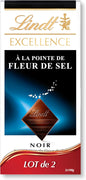 Lot de 2 tablettes Lindt Excellence – Noir Caramel Pointe de Sel
