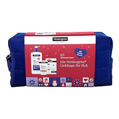 Coffret cadeau Neutrogena soins de la peau avec trousse, peaux sèches