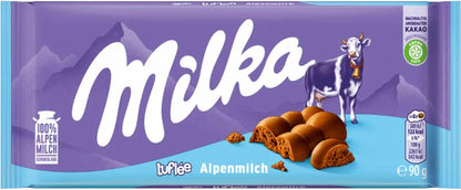 Tablette Milka Luflée Lait des Alpes – Chocolat aérien 90 g