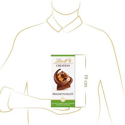 Tablette Lindt Création lait – praliné feuilleté (150 g)
