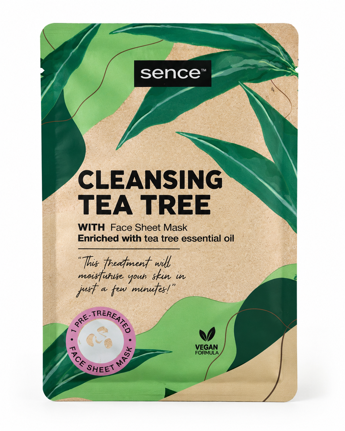 Sence Lot de 3 Masques Visage Kiwi, Tea Tree & Minéraux Marins