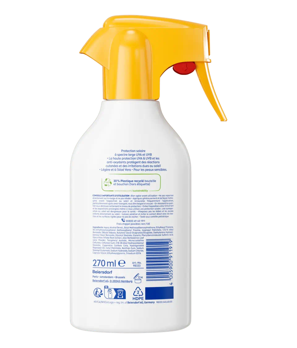 Nivea Sun – Pistolet Solaire Sensitive Protection Immédiate SPF50+ (200 ml)