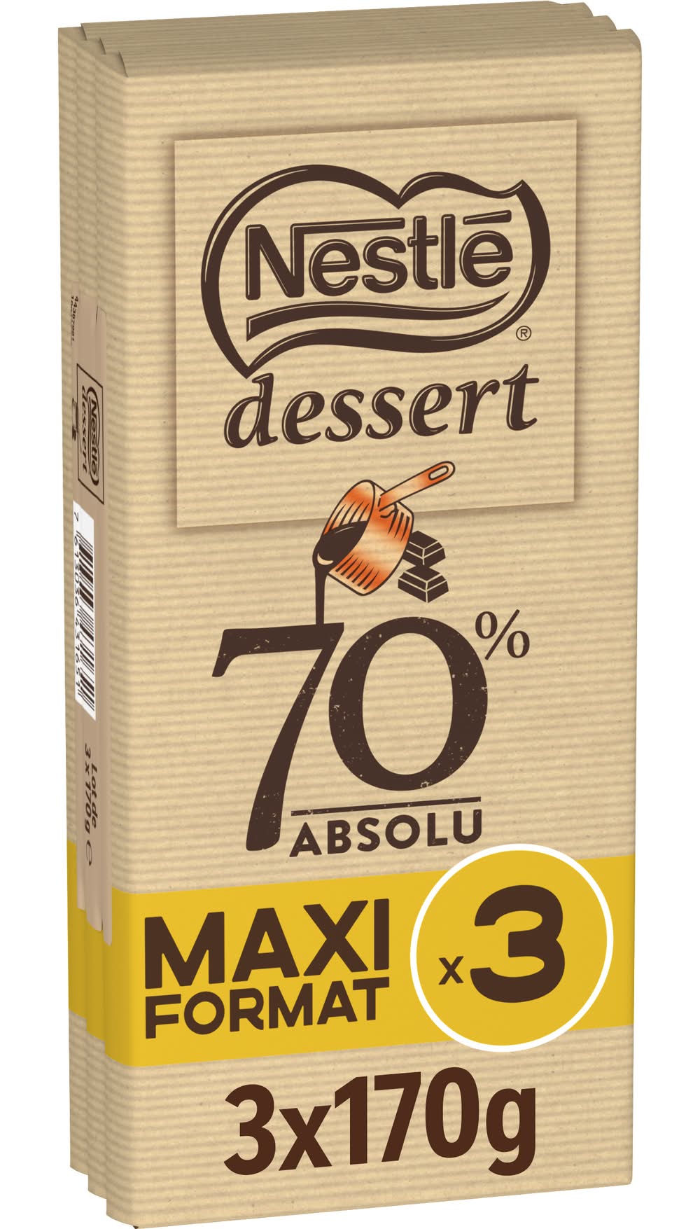 Nestlé Dessert – Chocolat Noir Absolu 70% à Pâtisser (510 g)