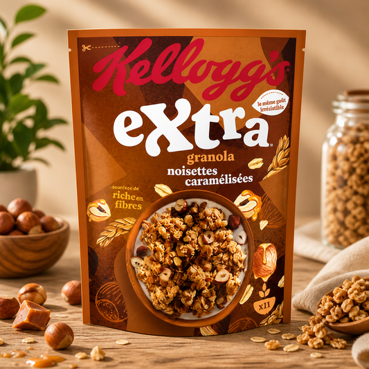 Kellogg's Extra noisettes caramélisées 500g céréales petit-déjeuner
