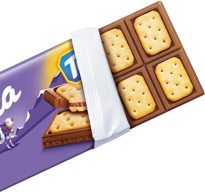 Tablette Milka Tuc – Chocolat au lait alpin et crackers salés 87 g