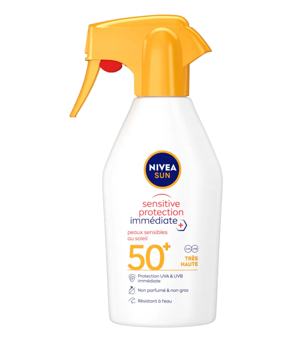 Nivea Sun – Pistolet Solaire Sensitive Protection Immédiate SPF50+ (200 ml)