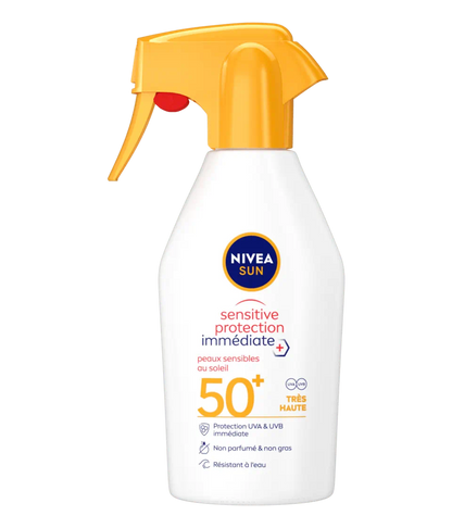 Nivea Sun – Pistolet Solaire Sensitive Protection Immédiate SPF50+ (200 ml)