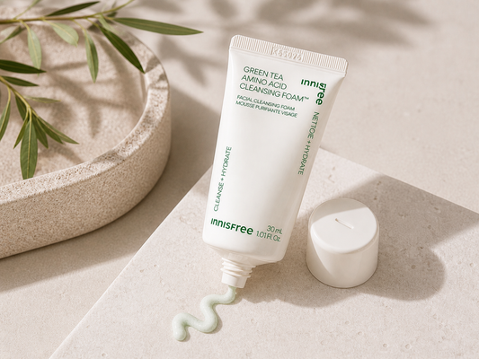 Innisfree mousse nettoyante thé vert acides aminés 30ml soin visage