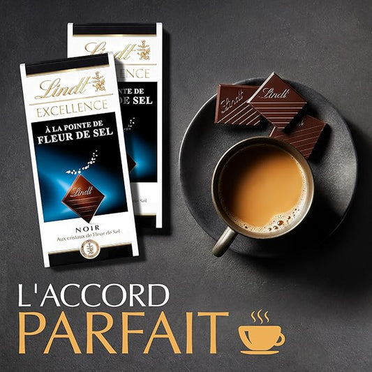 Lot de 2 tablettes Lindt Excellence – Noir Caramel Pointe de Sel