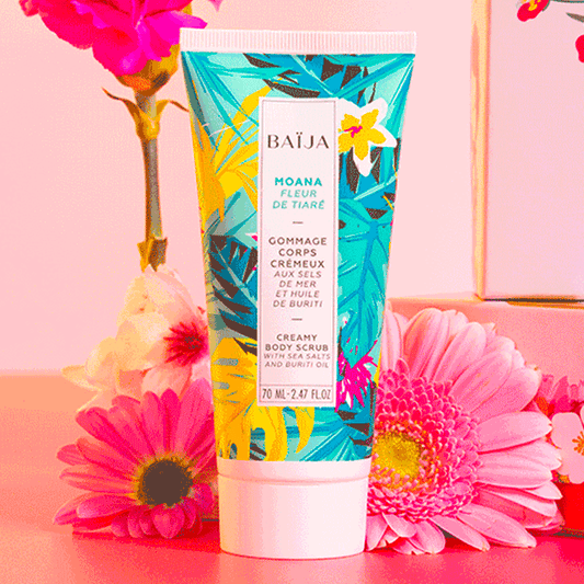 Gommage corps Baïja Moana – fleur de tiaré (70 ml)