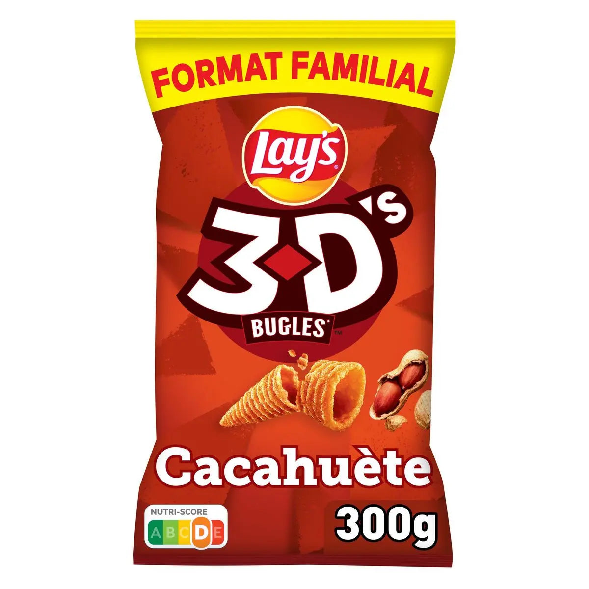 LAY'S 3D's Biscuits Soufflés Goût Cacahuète 300g