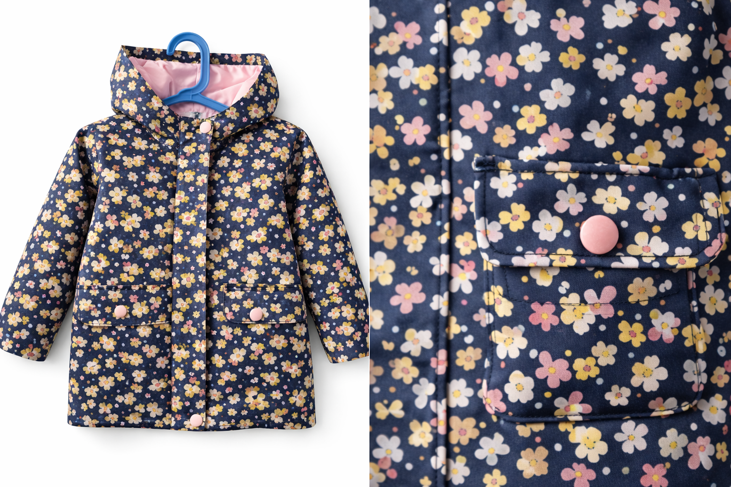 Veste de pluie enfant – motif fleuri – C&A (3 ans)