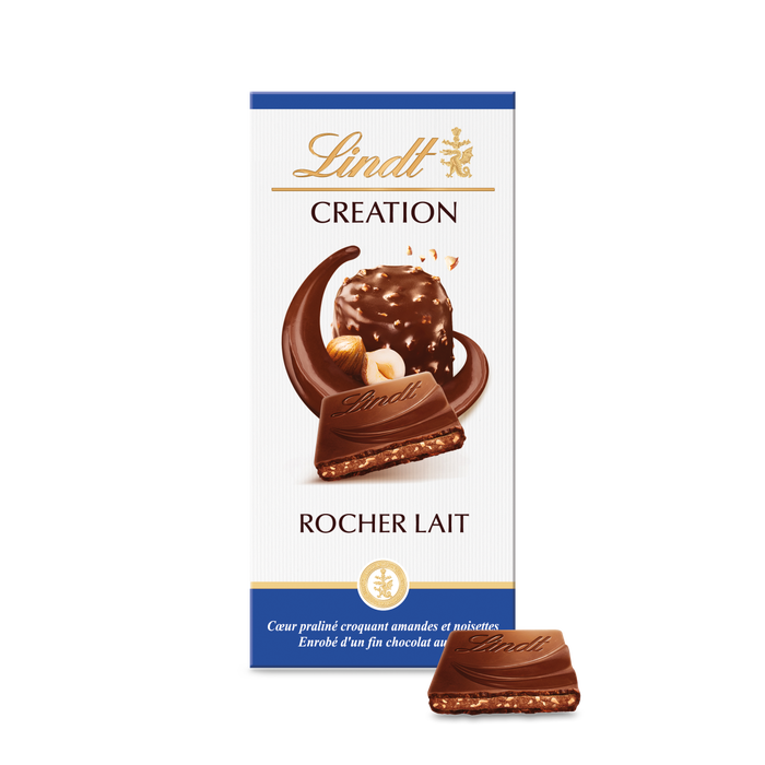 Tablette Lindt Création lait – praliné rocher (150 g)