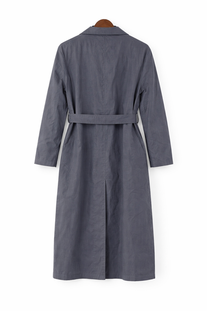 Trench Uniqlo coton & lin – Gris/Bleu