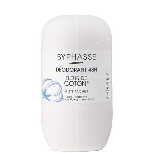 Byphasse – Déodorant Roll-On 48h Fleur de Coton – 50 ml