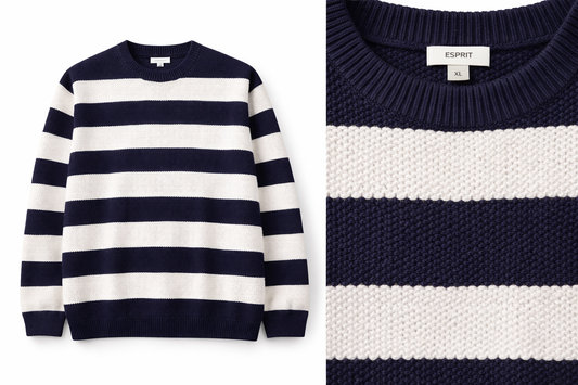 Pull rayé homme bleu marine & écru – ESPRIT