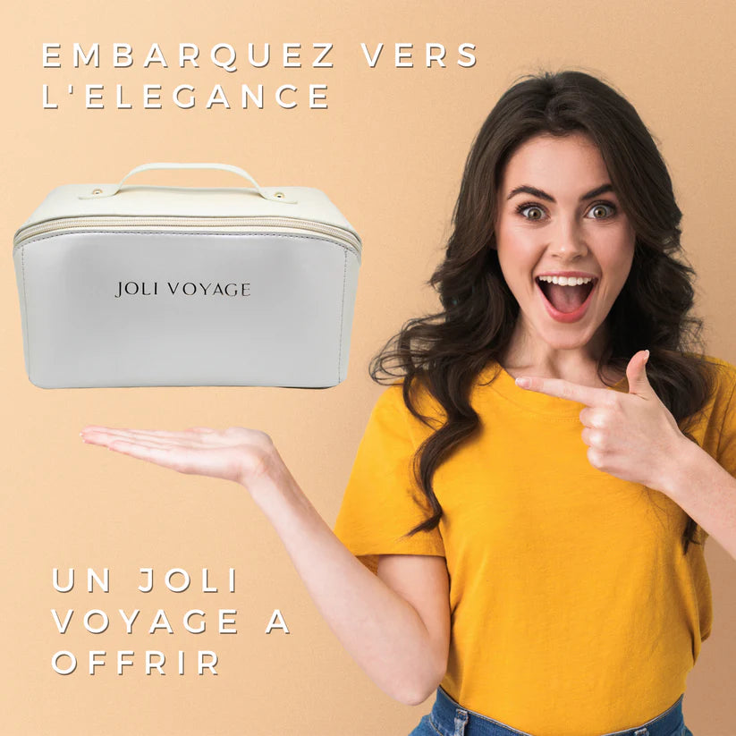 Joli Voyage – Trousse de Toilette Blanc Crème (Kit Voyage Inclus)