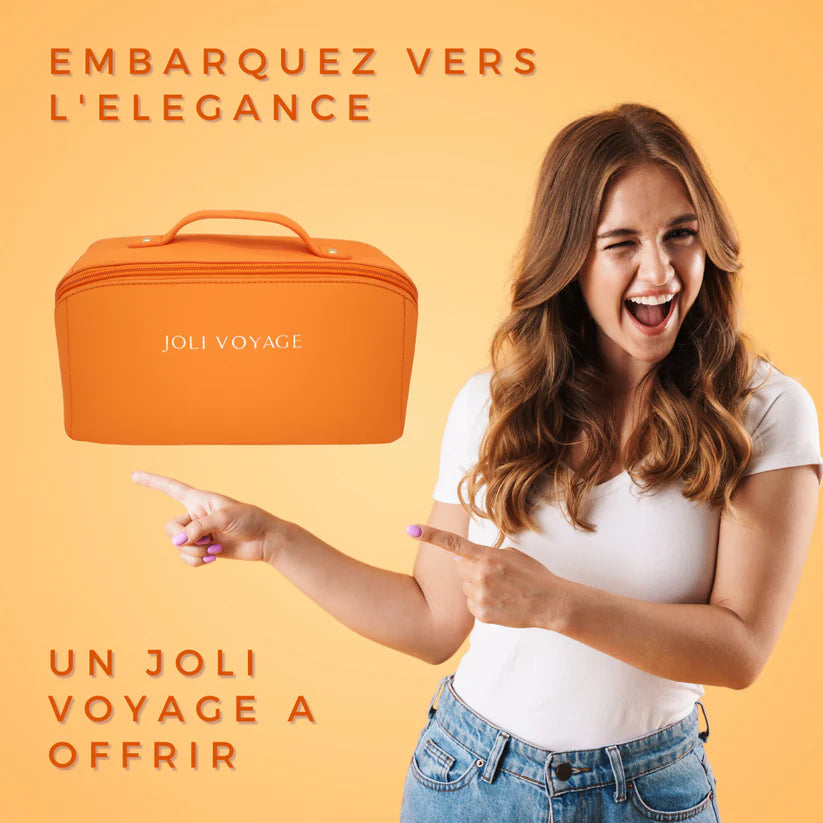 Joli Voyage – Trousse de Toilette Orange (Kit Voyage Inclus)