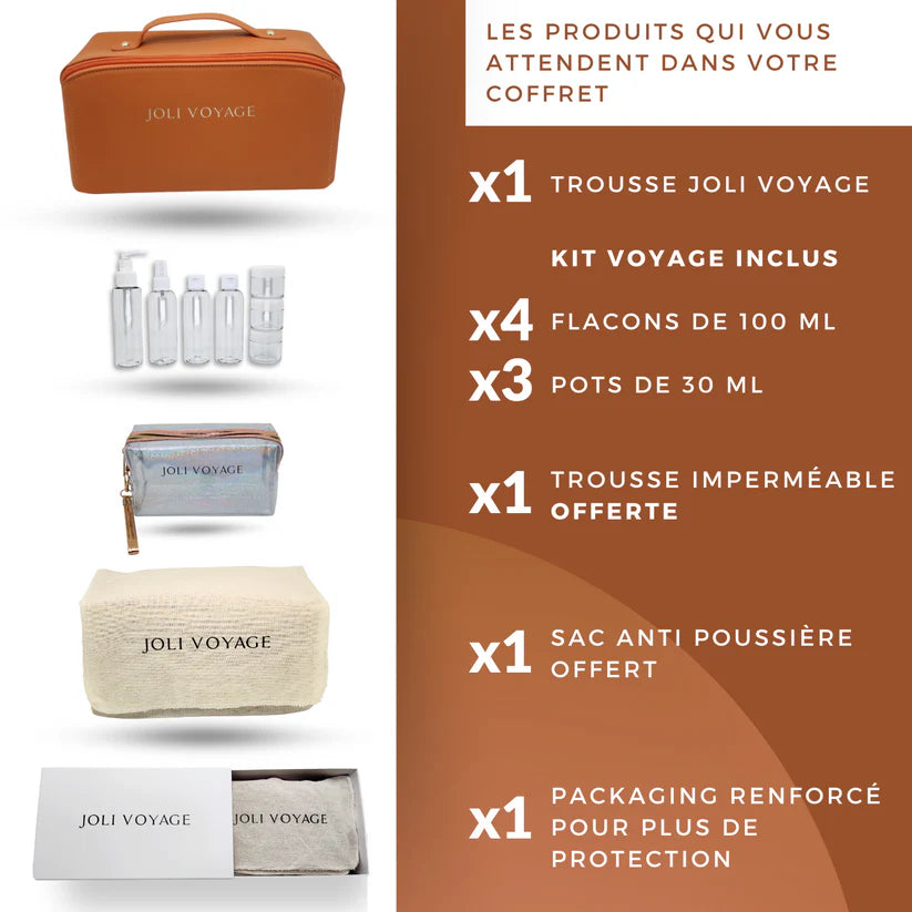 Trousse de toilette – Marron Camel (édition Joli Voyage)
