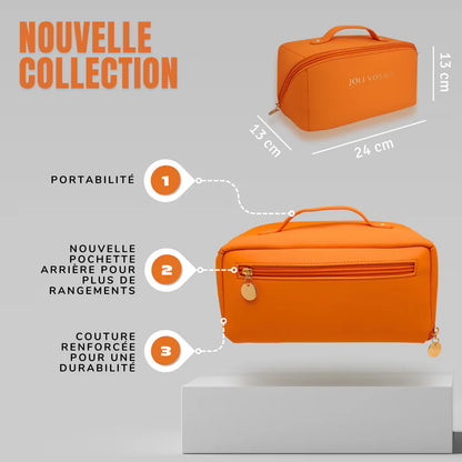 Joli Voyage – Trousse de Toilette Orange (Kit Voyage Inclus)