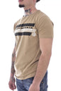 T-shirt Coton Stretch Logo Beige Homme - Just Emporio