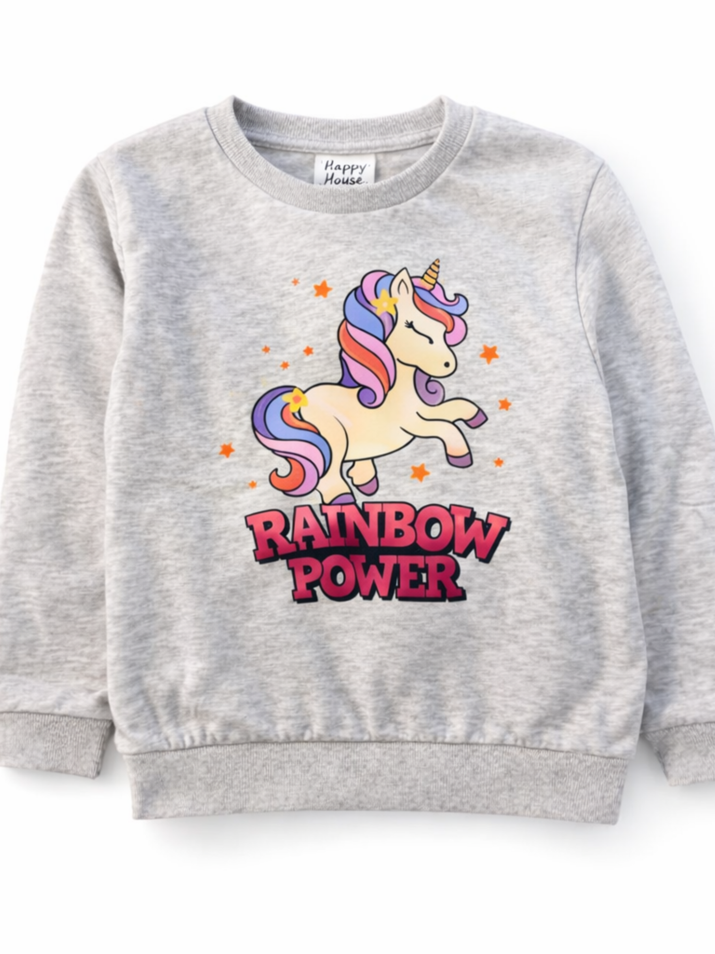 Sweat licorne fille – gris – 10 ans