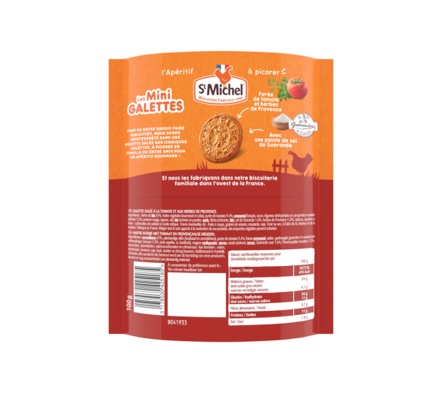ST MICHEL – Mini Galettes Apéritif Tomate & Herbes de Provence 100g