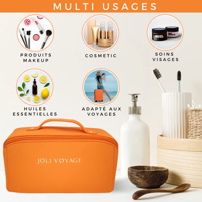 Joli Voyage – Trousse de Toilette Orange (Kit Voyage Inclus)