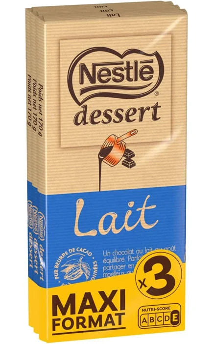 NESTLÉ DESSERT - Chocolat au Lait Pâtissier 3x170g