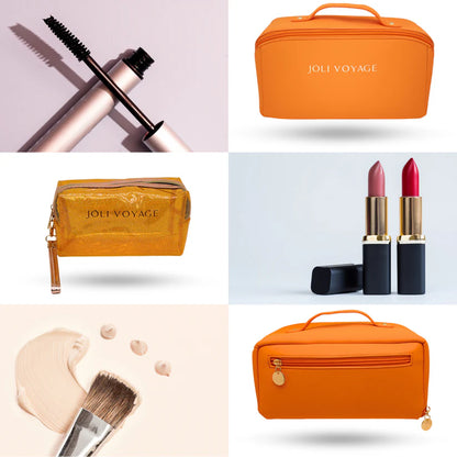 Joli Voyage – Trousse de Toilette Orange (Kit Voyage Inclus)
