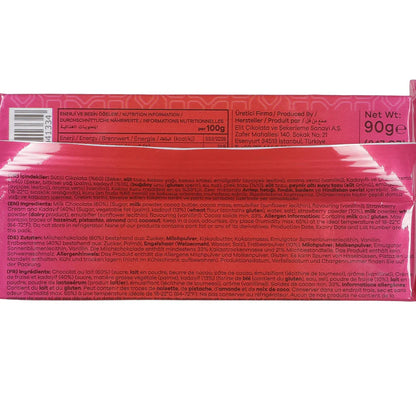 Tablette de chocolat de Dubaï à la fraise – crème & kadaïf (90 g)