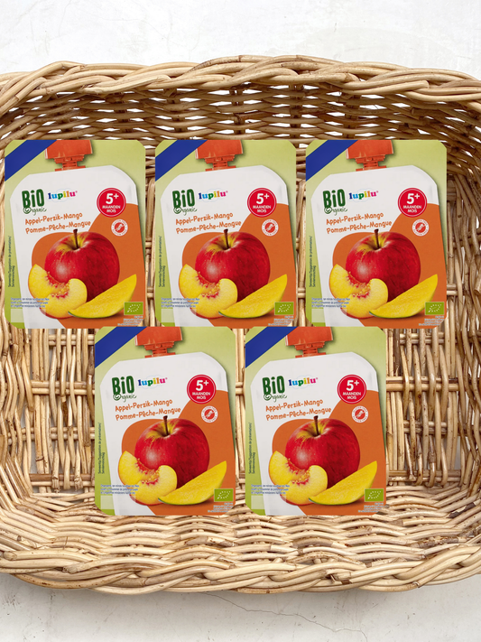 Lot de 5 Compotes Bio – Pomme Mangue (Lupilu)