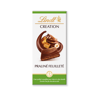 Tablette Lindt Création lait – praliné feuilleté (150 g)