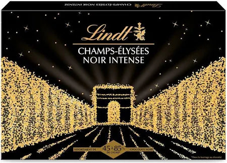 Lindt Champs-Élysées Noir Intense – Assortiment Chocolat Noir – 168 g