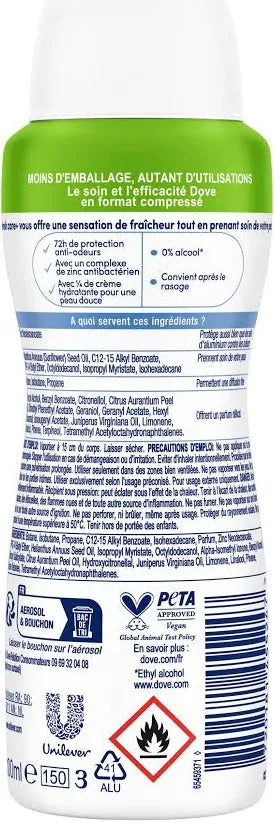 Dove Déodorant Original 0% Alcool 100ml