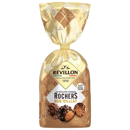RÉVILLON – Rochers Chocolat Noir 70% & Lait – Sachet Papillotes