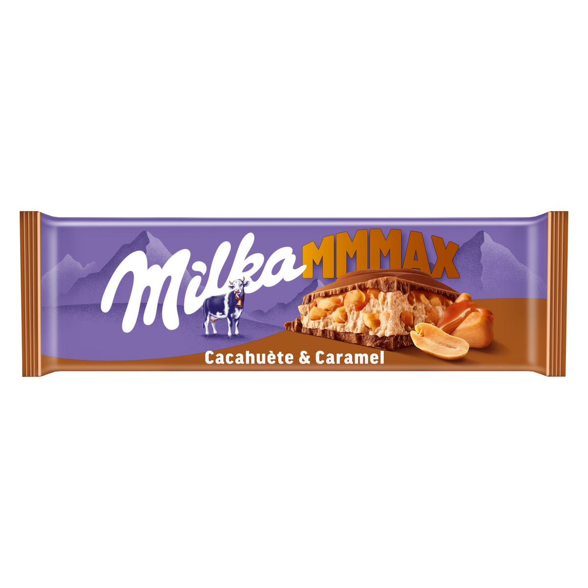 Milka MMMAX chocolat au lait cacahuètes caramel 276g tablette
