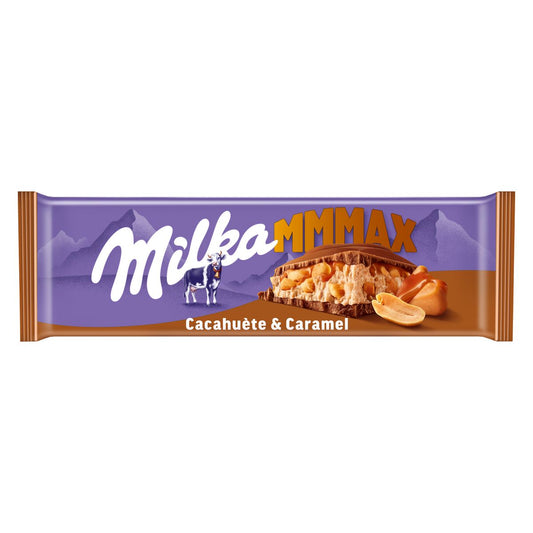 Milka MMMAX chocolat au lait cacahuètes caramel 276g tablette