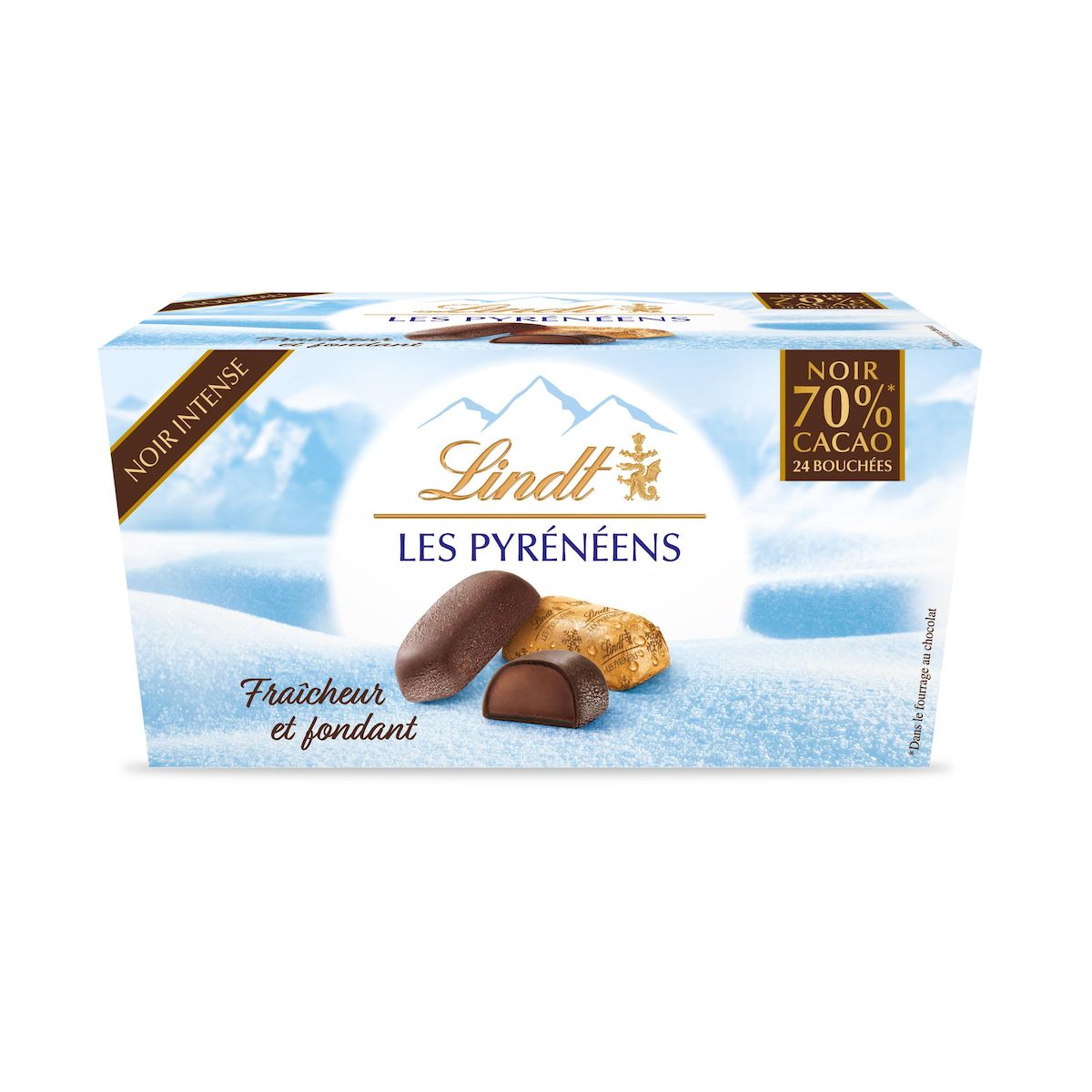 LINDT – Pyrénéens Noir 70% – 24 bouchées fondantes