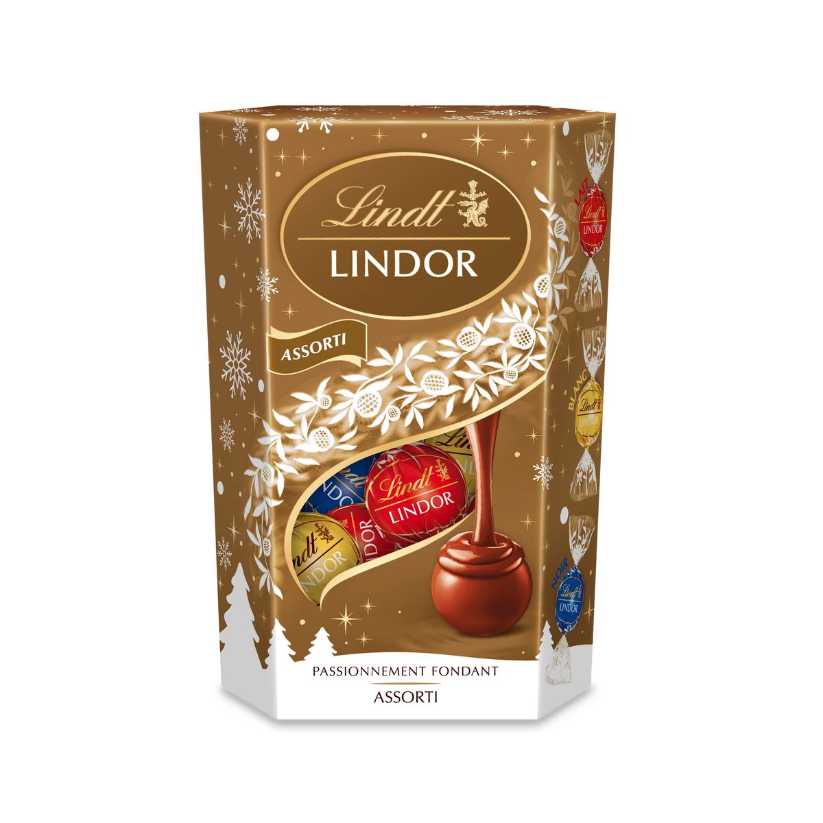 Lindt Lindor – Assortiment de bouchées chocolat au lait, noir & blanc – 200g