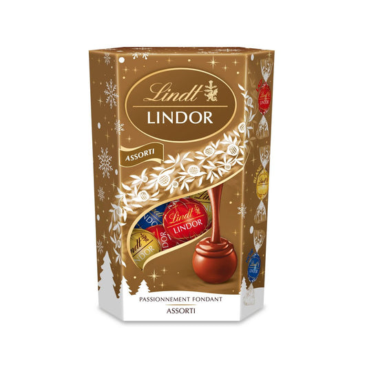 Lindt Lindor – Assortiment de bouchées chocolat au lait, noir & blanc – 200g